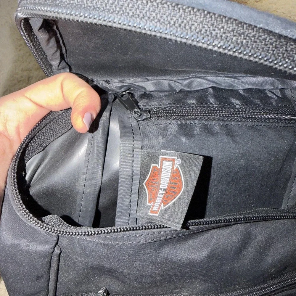 Vintage y2k Harley-Davidson mini backpack with HD logo. black